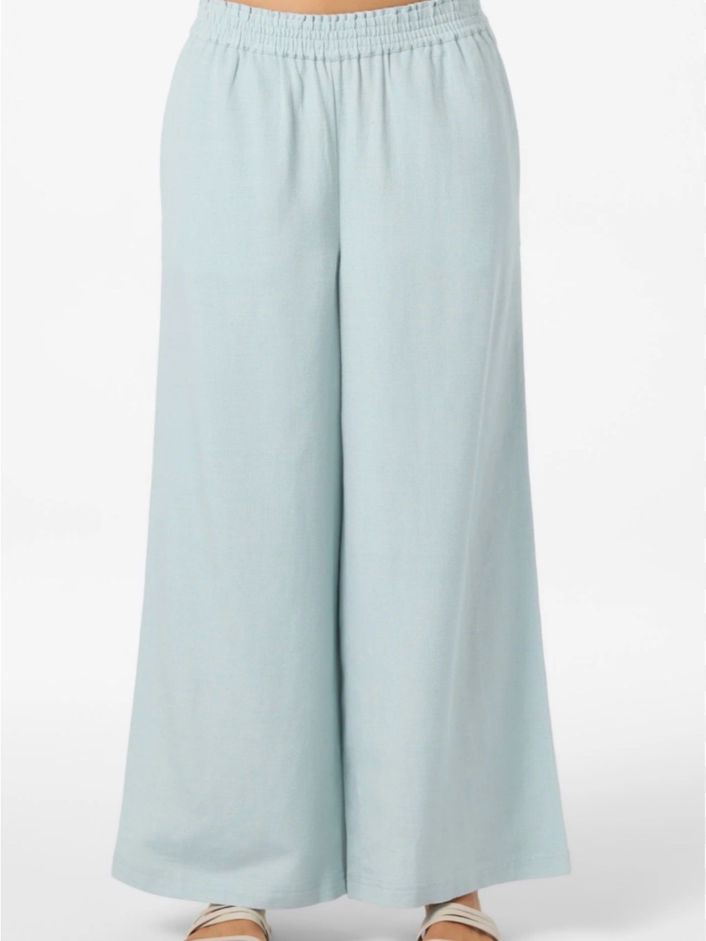NWT For The Republic Women’s Pale Blue Aqua Wide-Leg Elastic Waist Pants -Medium
